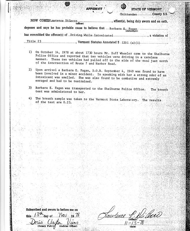 Barbara Kurth DUI #1 10/14/78 Page 1 of 3