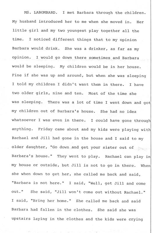 Helenmary Wilk and Sandra LaBombard (neighbors of Barbara Kurth)  Page 6 of 7