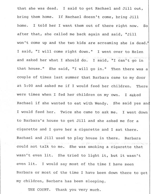 Helenmary Wilk and Sandra LaBombard (neighbors of Barbara Kurth)  Page 7 of 7