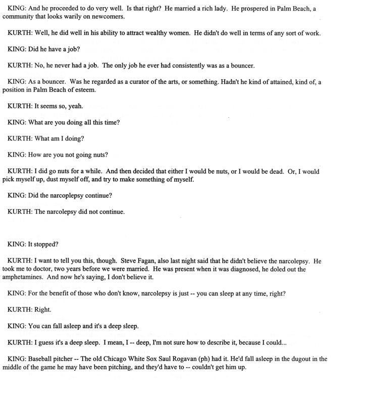 CNN Larry King Interview of Barbara Kurth