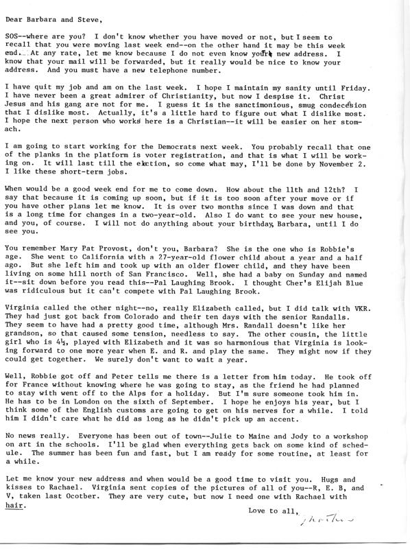 Constance Kurth Letter (Barbara Kurth's mother)